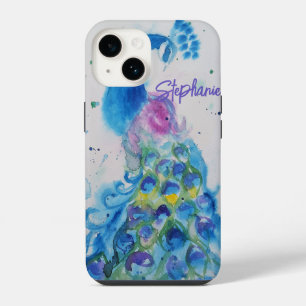 Elegant Peacock Watercolor Womens Pastel Colors iPhone 14 Case