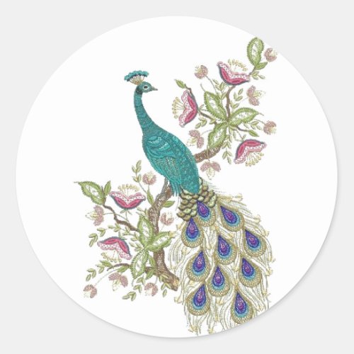 Elegant Peacock WEDDING ENVELOPE STICKERS