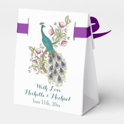 Elegant Peacock WEDDING FAVOR BOXES