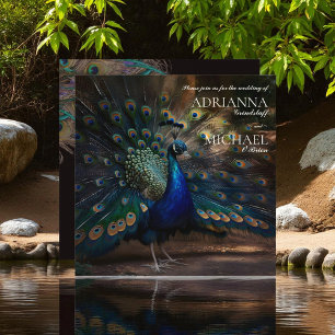 Elegant Peacock Wedding Invitation
