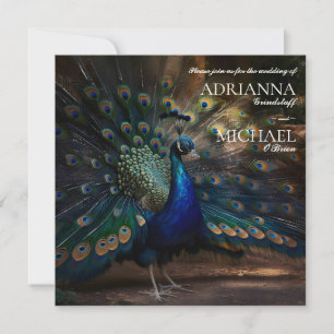 Elegant Peacock Wedding Invitation