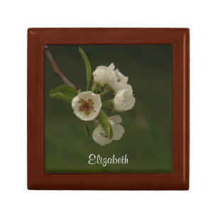 Elegant Pear Blossoms Floral Photo Personalized Gift Box