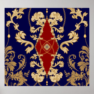 Elegant Pear Fruits: Vintage Seamless Poster