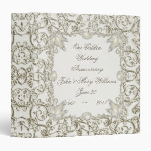 Elegant Pearl 30th Wedding Anniversary 3 Ring Binder