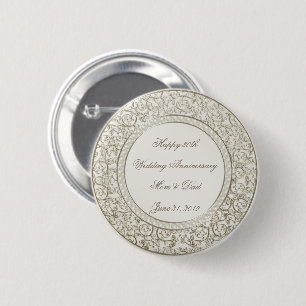 Elegant Pearl 30th Wedding Anniversary Button