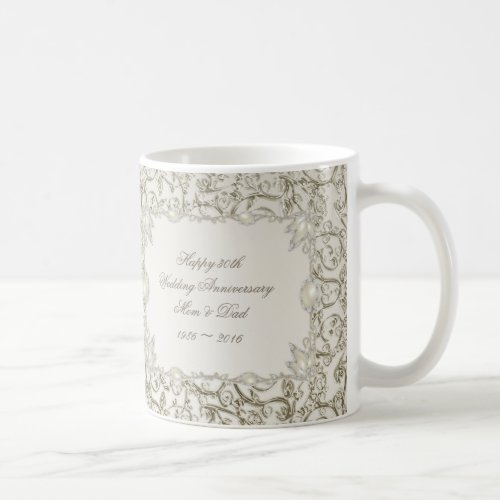 Elegant Pearl 30th Wedding Anniversary Coffee Mug