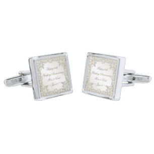 Elegant Pearl 30th Wedding Anniversary Cufflinks