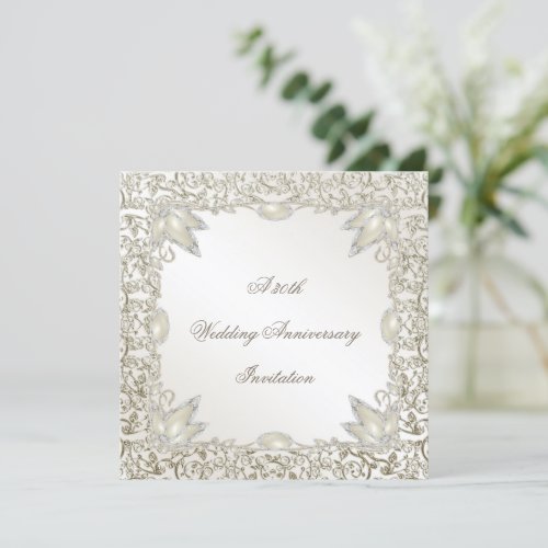 Elegant Pearl 30th Wedding Anniversary Invitation