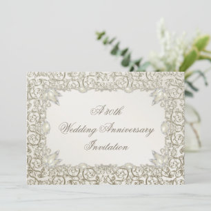 Elegant Pearl 30th Wedding Anniversary Invitation