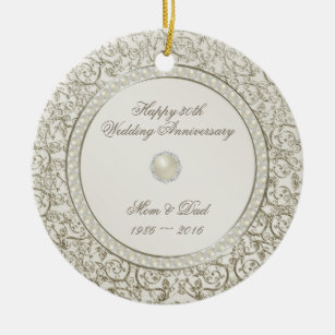 30th wedding anniversary christmas ornament