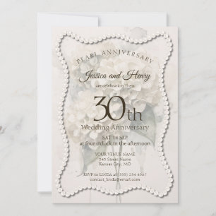 Elegant Pearl 30th wedding anniversary photo Invitation