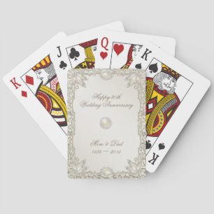 Elegant Pearl 30th Wedding Anniversary Poker Cards