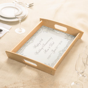 Elegant Pearl 30th Wedding Anniversary Serving Tray