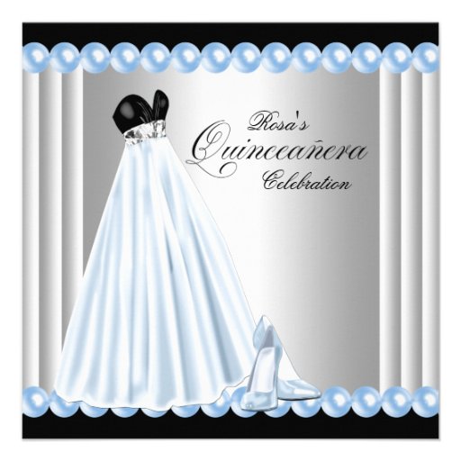 Baby Blue Quinceanera Invitations 1