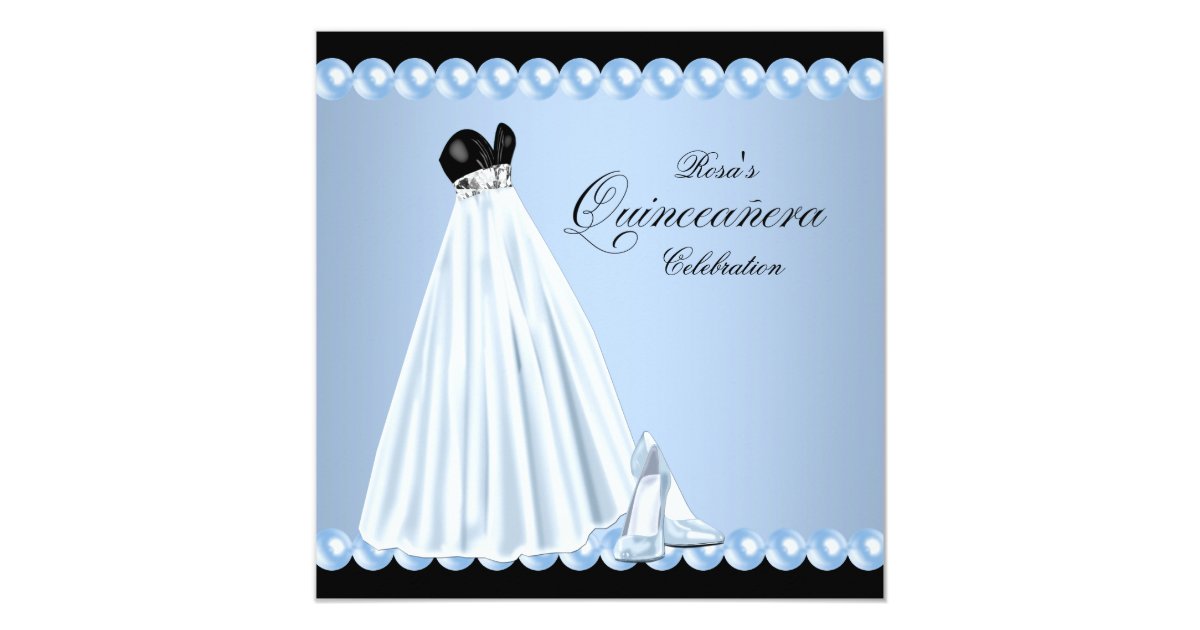 Baby Blue Quinceanera Invitations 4