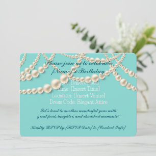 Elegant Pearl Birthday Dinner Invitation