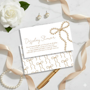 Elegant Pearl Bow Bridal Shower Display Shower Enclosure Card
