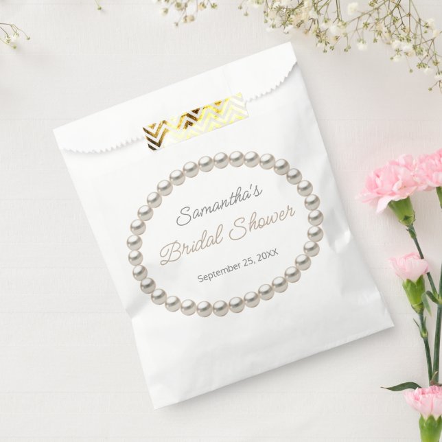 Elegant Pearl Bridal Shower Favor Bag (Sealed)