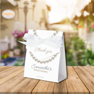 Elegant Pearl Bridal Shower Favor Boxes