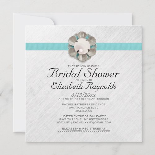 Elegant Pearl Bridal Shower Invitations