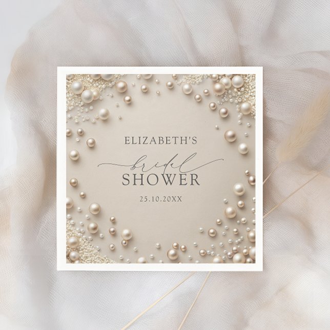 Elegant Pearl Bridal Shower Napkins (Creator Uploaded)