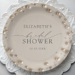 Elegant Pearl Bridal Shower Paper Plates<br><div class="desc">Elegant Pearl Bridal Shower Paper Plates. Matching items are available.</div>