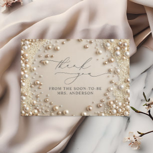 Elegant Pearl Bridal Shower Thank You Card