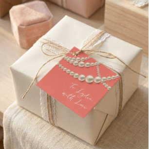 Elegant Pearl Gift Tag – "To (Name), With Love"