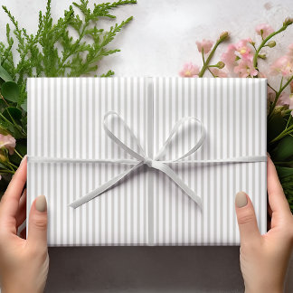 Elegant Pearl Gray Thin Stripes Wrapping Paper