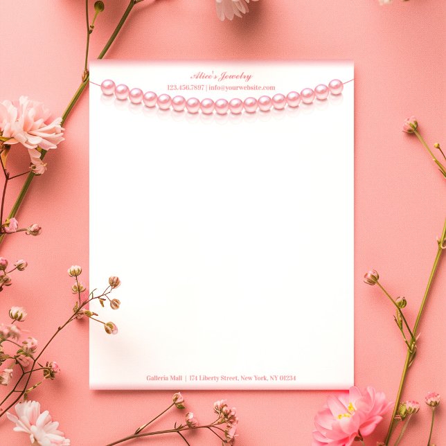Elegant Pearl Jewelry Letterhead Template (Creator Uploaded)
