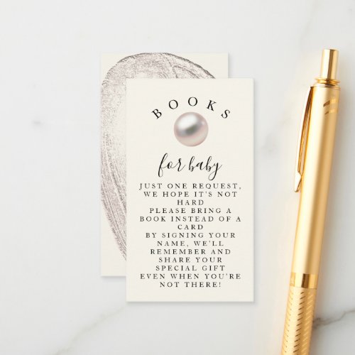 Elegant Pearl Little Treasure Chic Books For Baby Enclosure Card