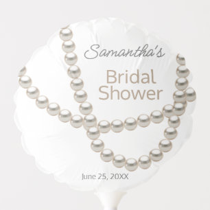 Elegant Pearl Necklace Bridal Shower Balloon