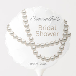 Elegant Pearl Necklace Bridal Shower Balloon