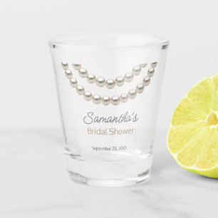 Elegant Pearl Necklace Bridal Shower Shot Glass