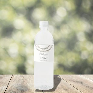 Elegant Pearl necklace  Water Bottle Label