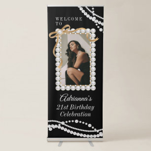 Elegant Pearl Photo Retractable Banner