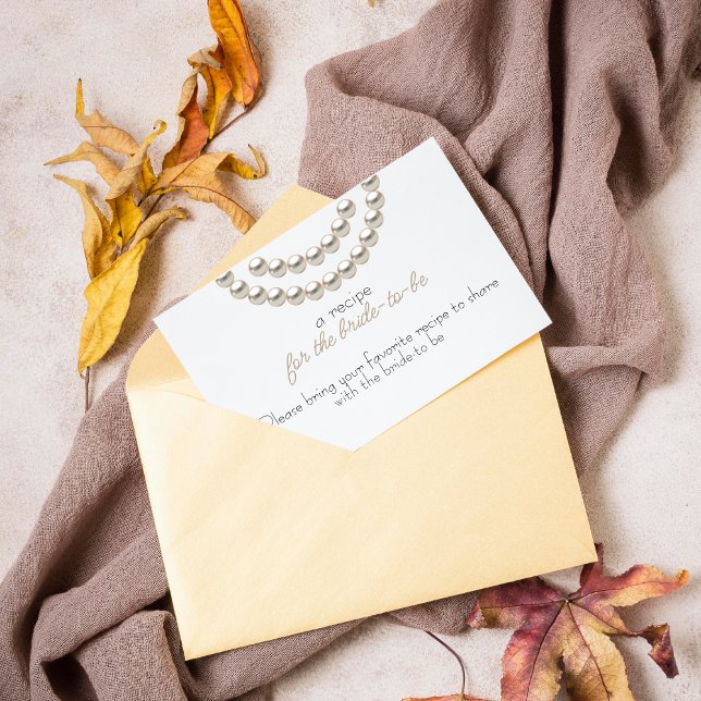Elegant Pearl Recipe for the bride to be Enclosure Card (Creator Uploaded)