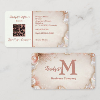 Elegant Pearl Shells QR Business Card