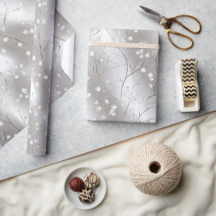 Elegant Pearl Silver Frost Shine Abstract Pattern Wrapping Paper