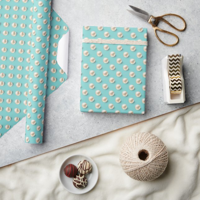 Elegant Pearl & Turquoise Wrapping Paper (Crafts)