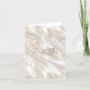 Elegant Pearl White Shell Abstract Letterpress Thank You Card