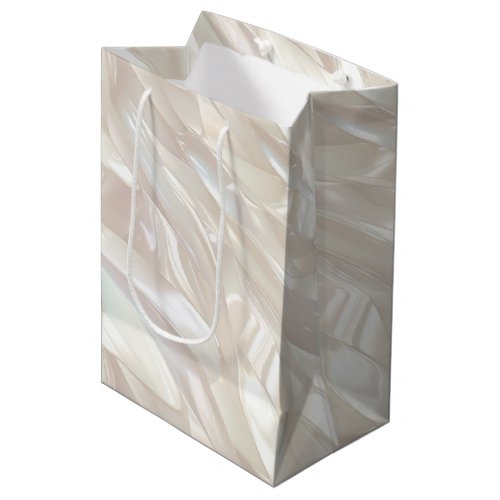 Elegant Pearl White Shell Abstract Medium Gift Bag