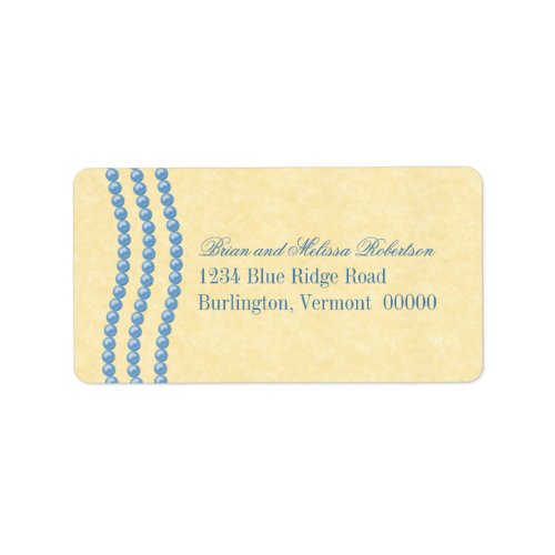 Elegant Pearls Address Labels Blue Label