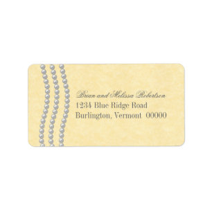 Elegant Pearls Address Labels, Ivory Label