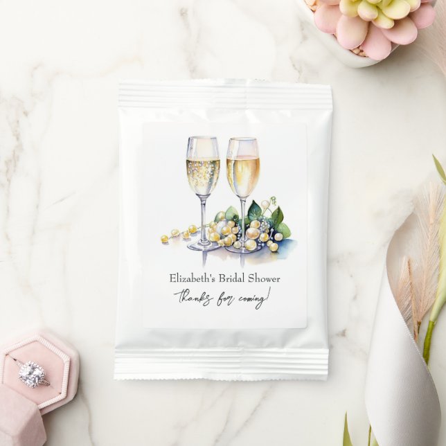 Elegant Pearls and Prosecco Bridal Shower Custom Margarita Drink Mix (Wedding)