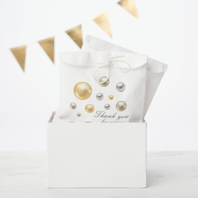 Elegant Pearls and prosecco bridal shower  Favor Bag (Party)
