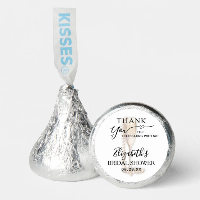 Elegant Pearls and Prosecco Bridal Shower Hershey®'s Kisses® (Front)
