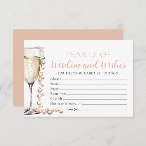 Elegant Pearls and Prosecco Pearls of Wisdom Card