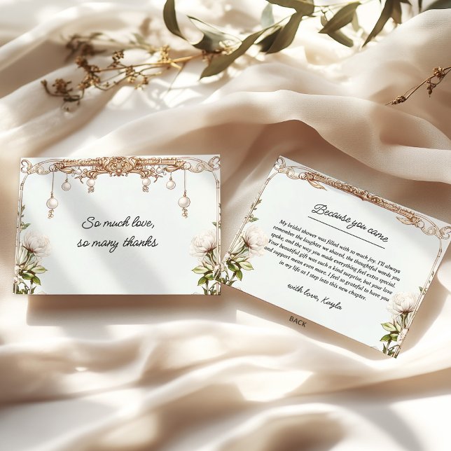 Elegant Pearls and Prosecco Thank You Card (Creator Uploaded)