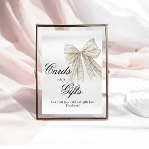 Elegant Pearls Bow Cards and Gifts Poster